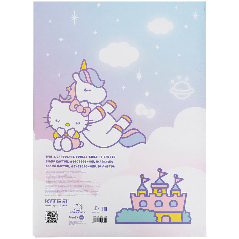 Картон білий Kite Hello Kitty HK21-254, А4, 10 аркушів, папка
