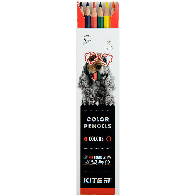 Олівці кольорові Kite Dogs K22-050-1, 6 кольорів