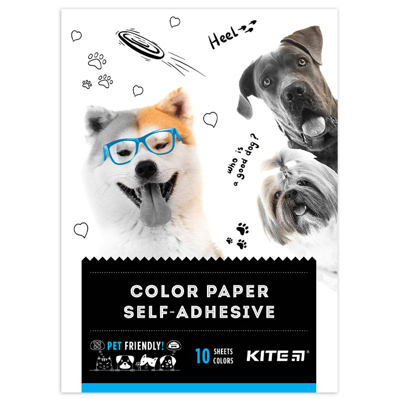 Папір кольоровий самоклейкий Kite Dogs K22-294, А5
