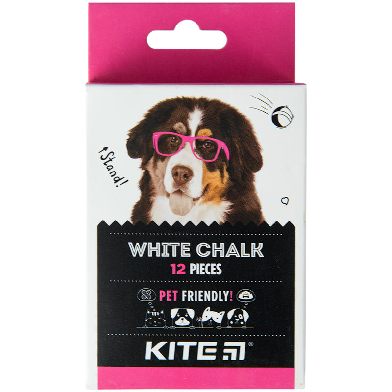 Крейда біла Kite Dogs K22-079-12, 12 шт, кругла