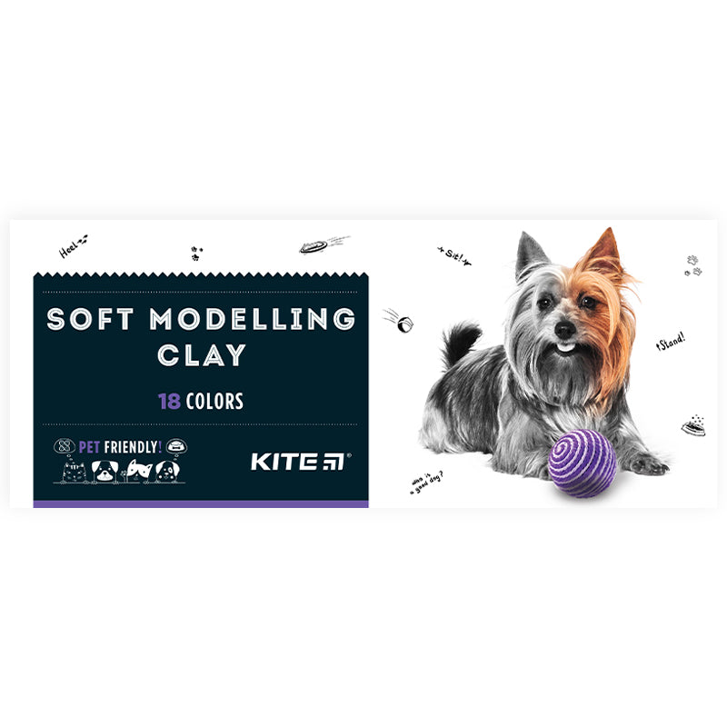 Plastelina woskowa Kite Dogs K22-085, 18 kolorów, 360 g