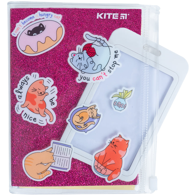 Notatnik Kite Pink cats K22-462-1 silikonowa oprawa , 80 kartek