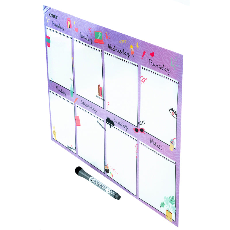Планер настінний на тиждень Kite Purple mood K22-473-2, А3
