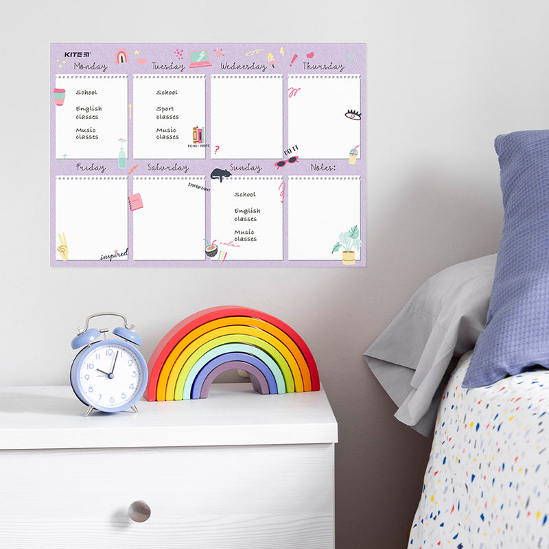 Планер настінний на тиждень Kite Purple mood K22-473-2, А3