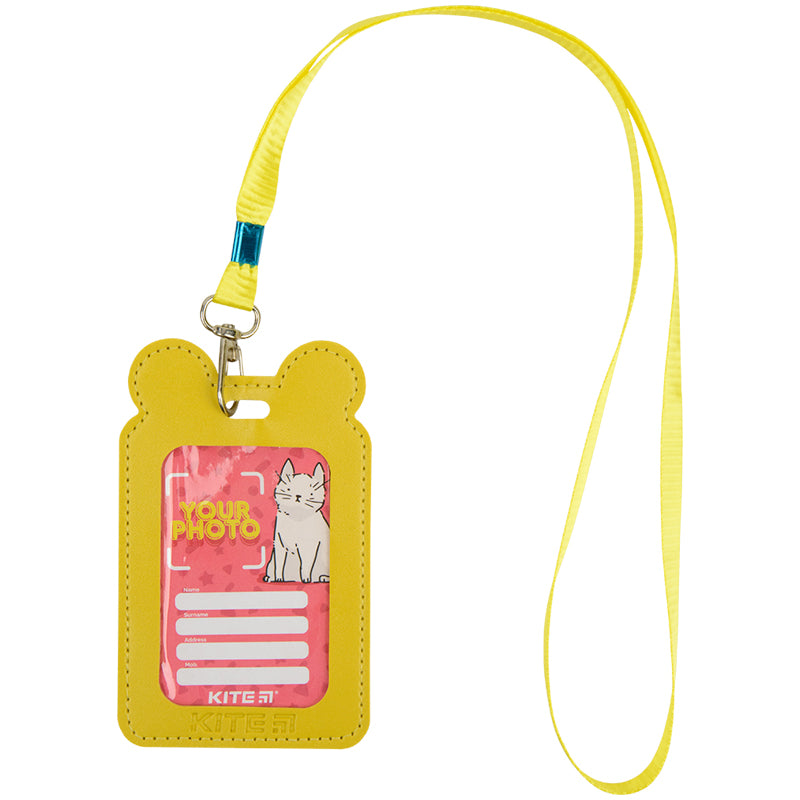 Identyfikator Kite K22-296-08 na taśmie pionowy, żółty