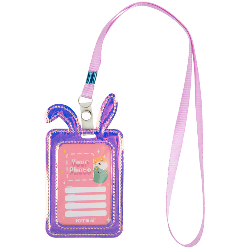 Identyfikator Kite Bunny K22-449-02 z efektem holograficznym, malinowy