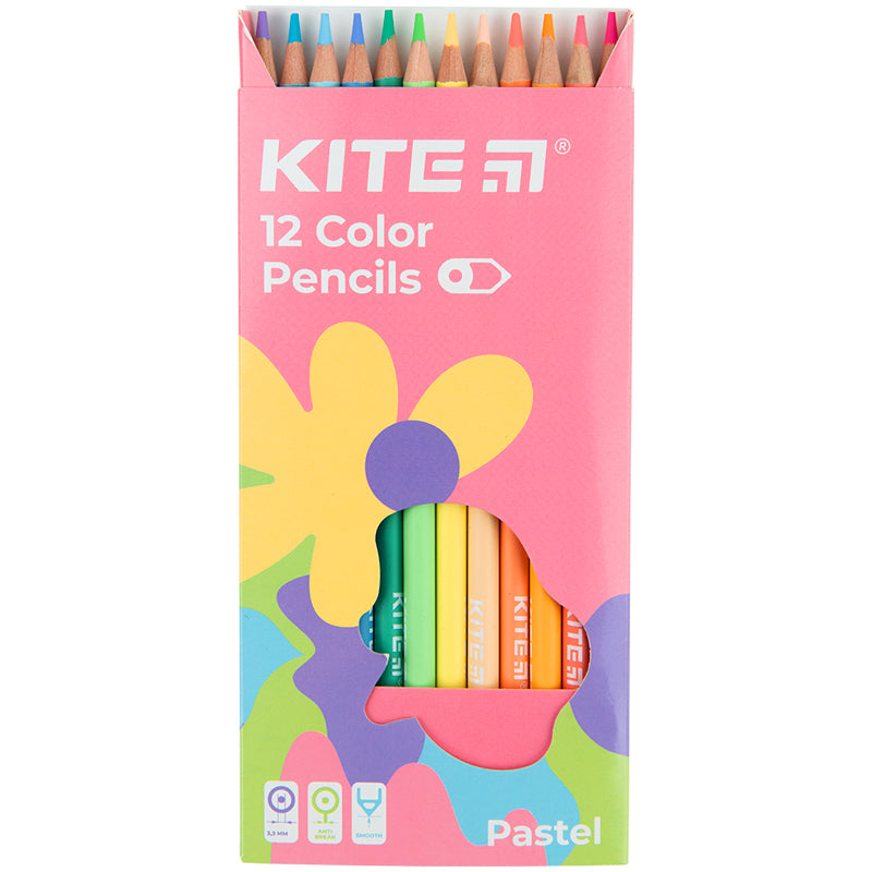 Олівці кольорові Kite Fantasy Pastel K22-451-2, 12 кольорів
