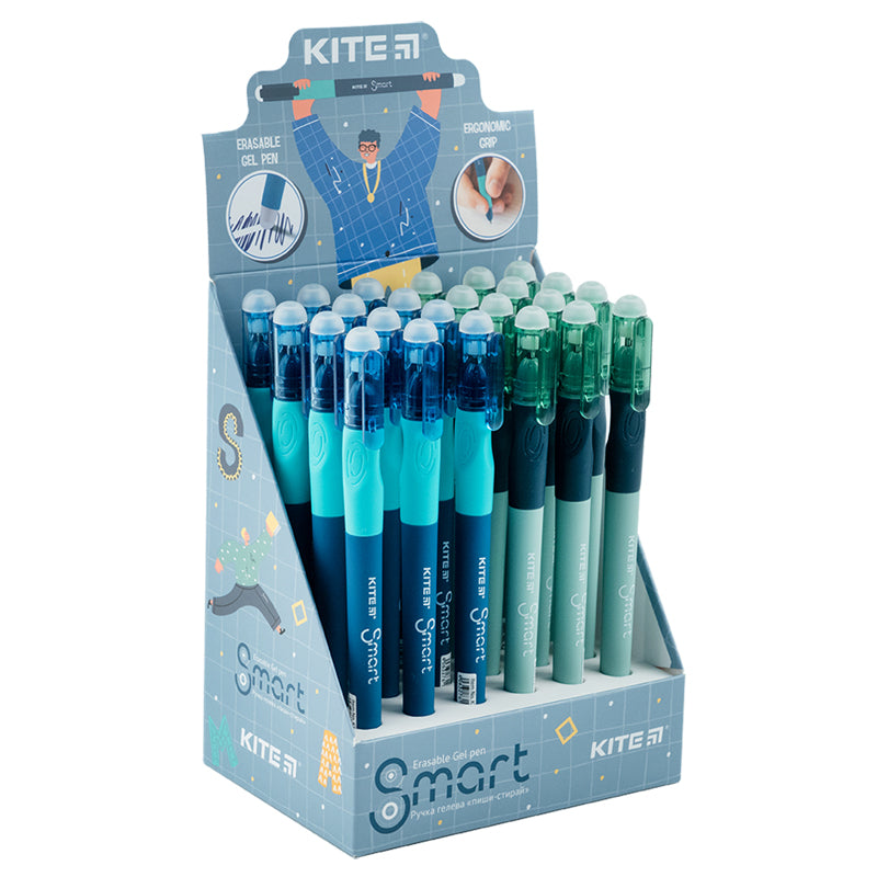 Długopis żelowy wymazywalny Kite Smart K23-098-1, niebieski