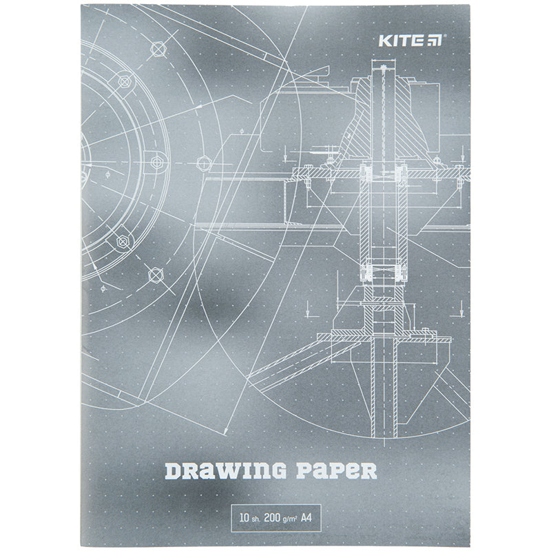 Папір для креслення Kite K18-269, А4, 10 аркушів, 200г/м2