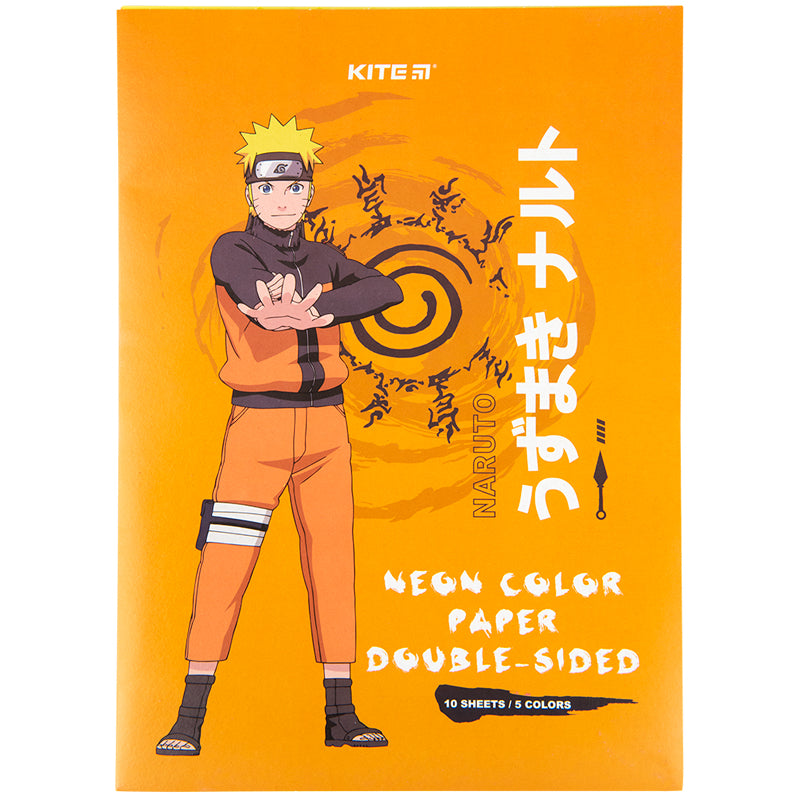Papier kolorowy neonowy Kite Naruto NR23-252 (10 arkuszy / 5 kolorów), A4