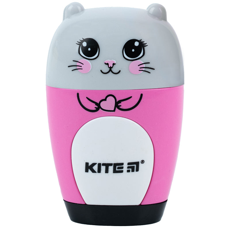 Точилка з контейнером та гумкою Kite Jungle K23-366, асорті