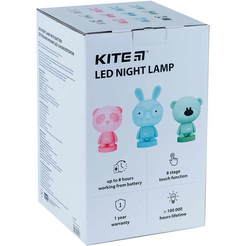 Lampka nocna LED z akumulatorem Panda Kite K24-490-3-1, biała