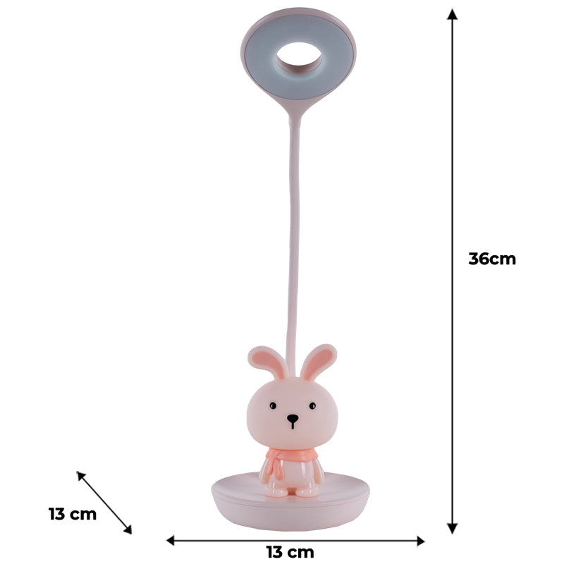 Lampa stołowa LED z akumulatorem Bunny Kite K24-492-1-2, różowa