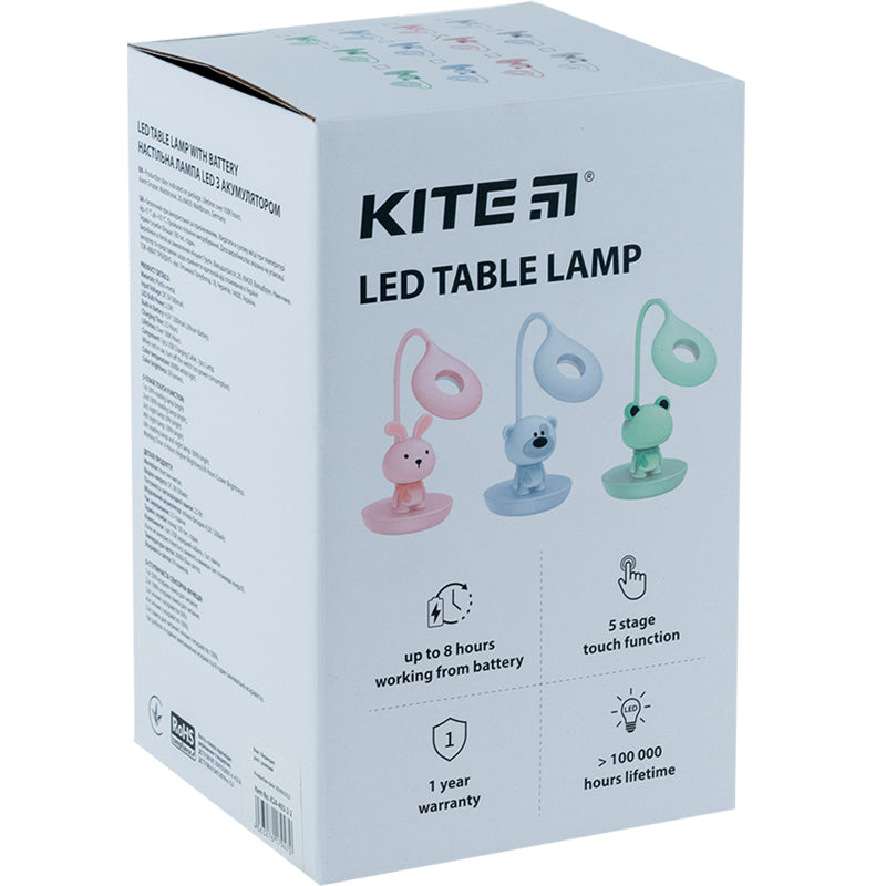 Lampa stołowa LED z akumulatorem Bunny Kite K24-492-1-3, niebieska