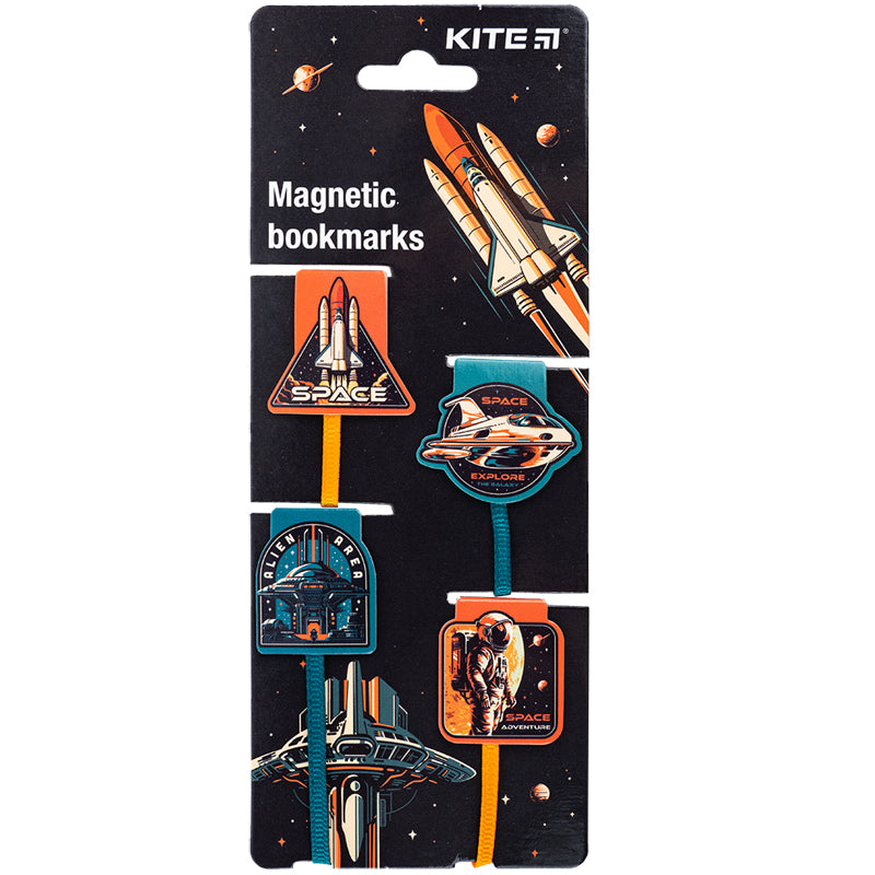 Zestaw magnetycznych zakładek z taśmą Kite Space K24-497