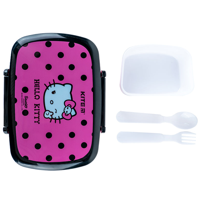 Śniadaniówka z przegródkami i sztućcami Kite Hello Kitty HK24-163, 750 ml