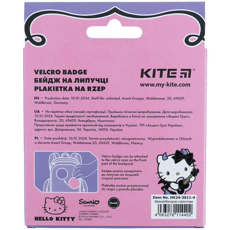 Plakietka na rzep Kite Hello Kitty HK24-3011-4