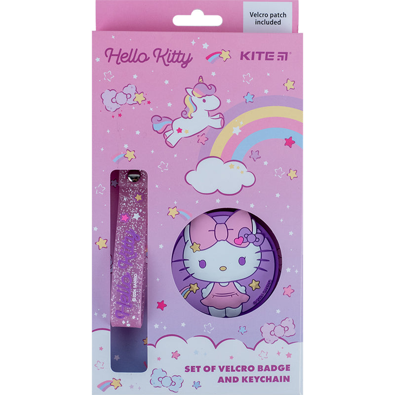 Zestaw plakietka na rzep i brelok zawieszka Kite Hello Kitty HK24-3010-3, 2 szt.