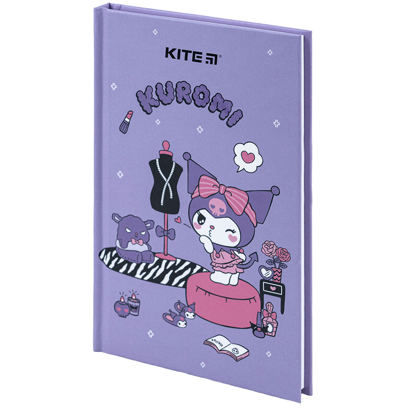 Книга записна Kite Kuromi HK24-199-2, тверда обкладинка, А6, 80 аркушів, клітинка