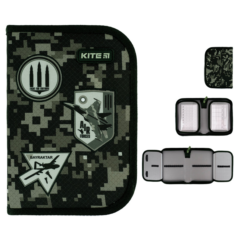 Пенал без наповнення Kite Air Force K24-622-10, 1 відділення, 2 відвороти