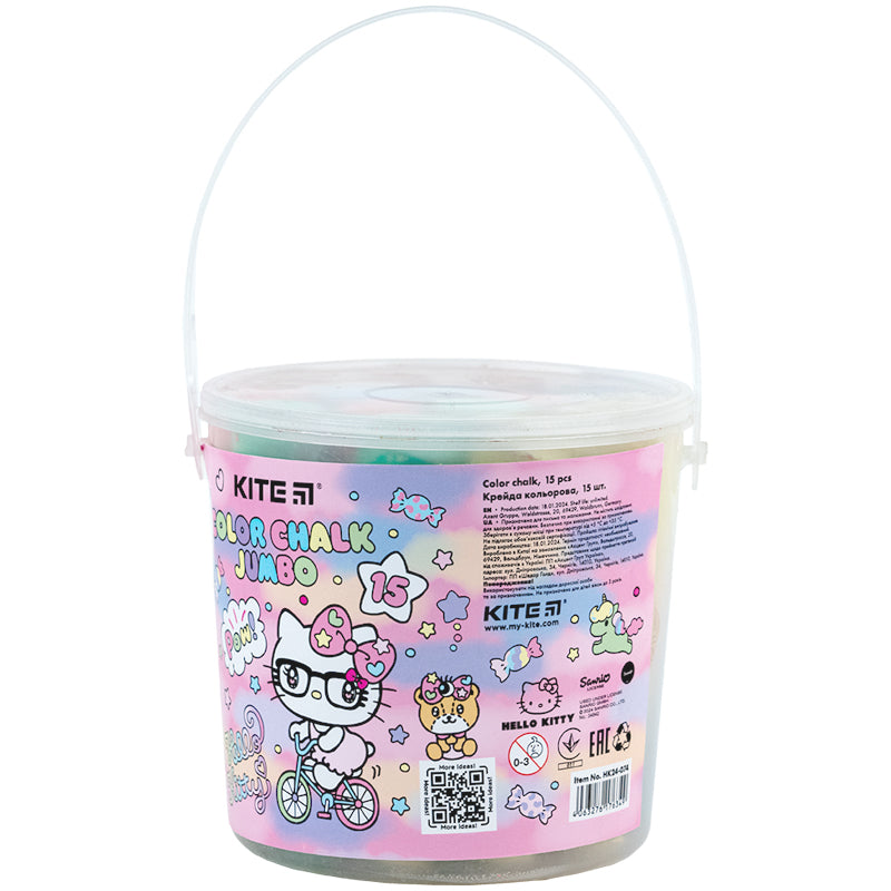 Kreda kolorowa Kite Jumbo Hello Kitty HK24-074, 15 sztuk w wiaderku