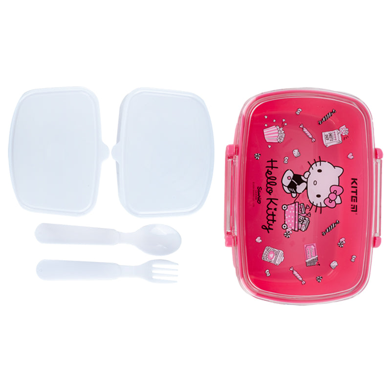 Śniadaniówka z przegródkami i sztućcami Kite Hello Kitty HK24-181-2, 750 ml