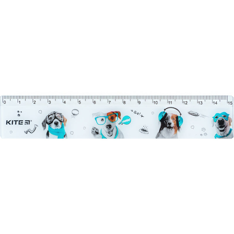 Лінійка пластикова Kite Dogs K24-090-1, 15 см