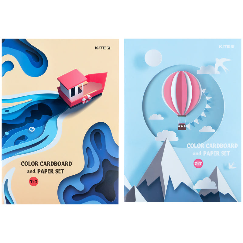 Zestaw papieru i kartonu Kite K24-1256 (7+7), A4