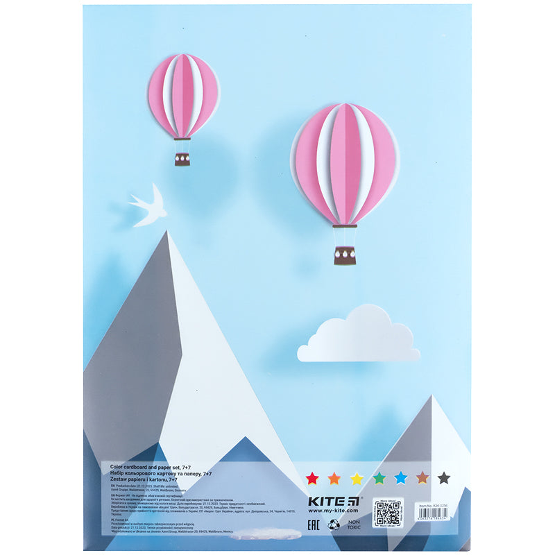 Zestaw papieru i kartonu Kite K24-1256 (7+7), A4