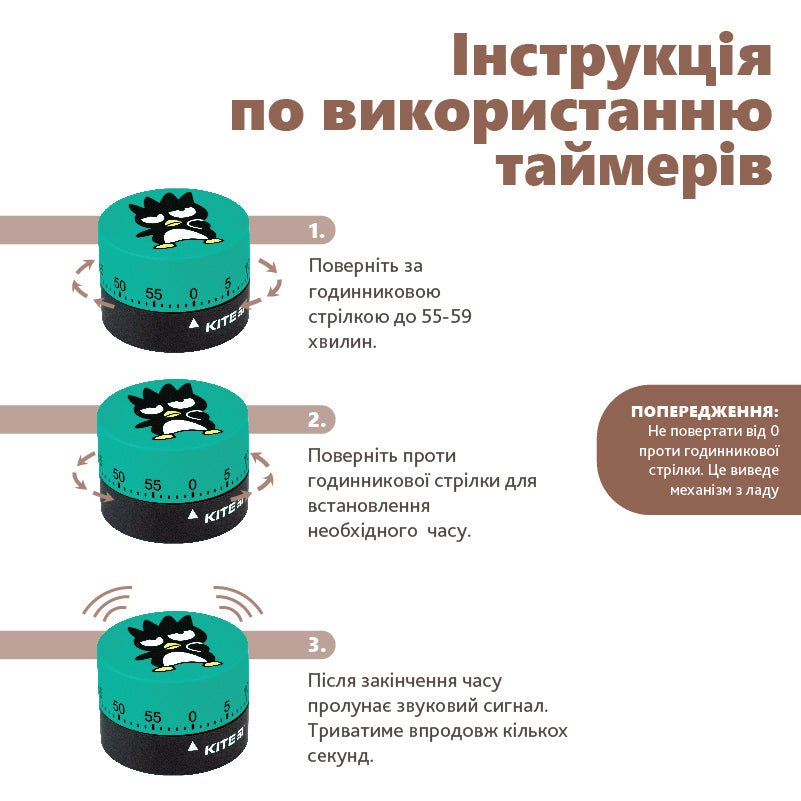 Minutnik mechaniczny Kite Bad Badtz-Maru HK24-172-2