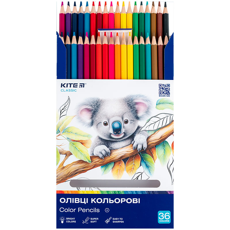 Олівці кольорові Kite Classic K-057, 36 шт.