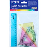 Zestaw geometryczny Kite Classic K-281: linijka 15 cm, 2 ekierki, kątomierz (różne kolory) Zestaw geometryczny Kite Classic K-281: linijka 15 cm, 2 ekierki, kątomierz (różne kolory)