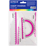 Zestaw geometryczny Kite Classic K-280-10: linijka 15 cm, 2 ekierki, kątomierz (różowa pasek) Zestaw geometryczny Kite Classic K-280-10: linijka 15 cm, 2 ekierki, kątomierz (różowa pasek)