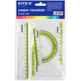 Zestaw geometryczny Kite Classic K-280-09: linijka 15 cm, 2 ekierki, kątomierz (sałatowa pasek) Zestaw geometryczny Kite Classic K-280-09: linijka 15 cm, 2 ekierki, kątomierz (sałatowa pasek)