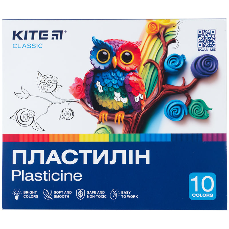 Plastelina Kite Classic K-084, 10 kolorów, 200 g
