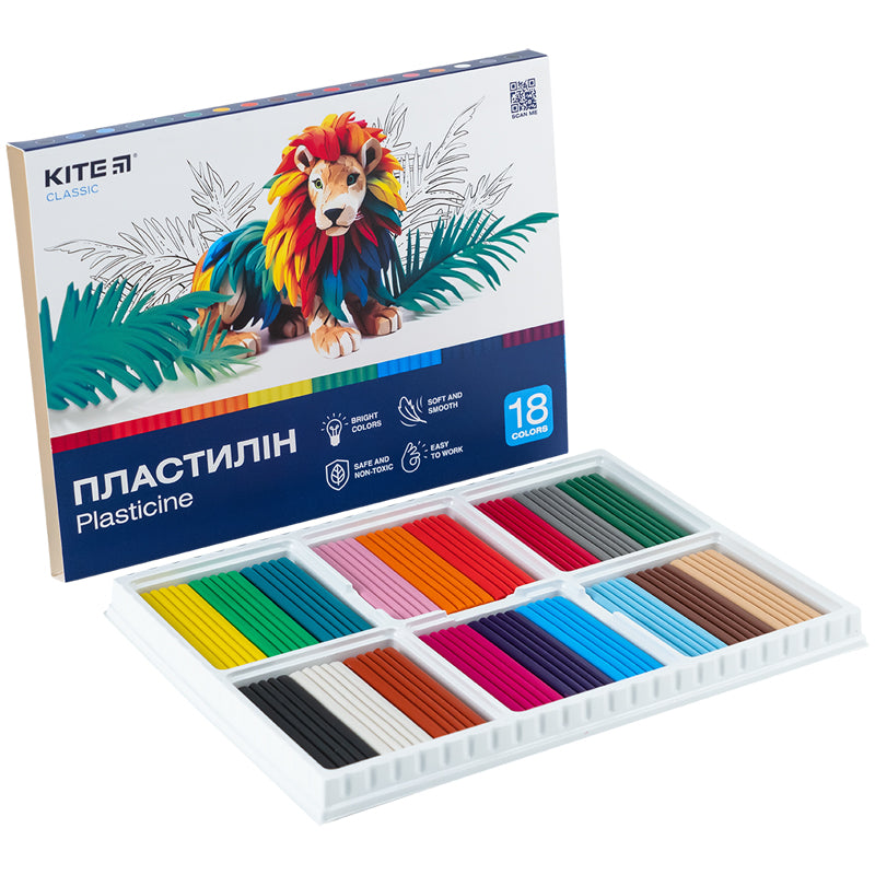 Plastelina Kite Classic K-085, 18 kolorów, 360 g
