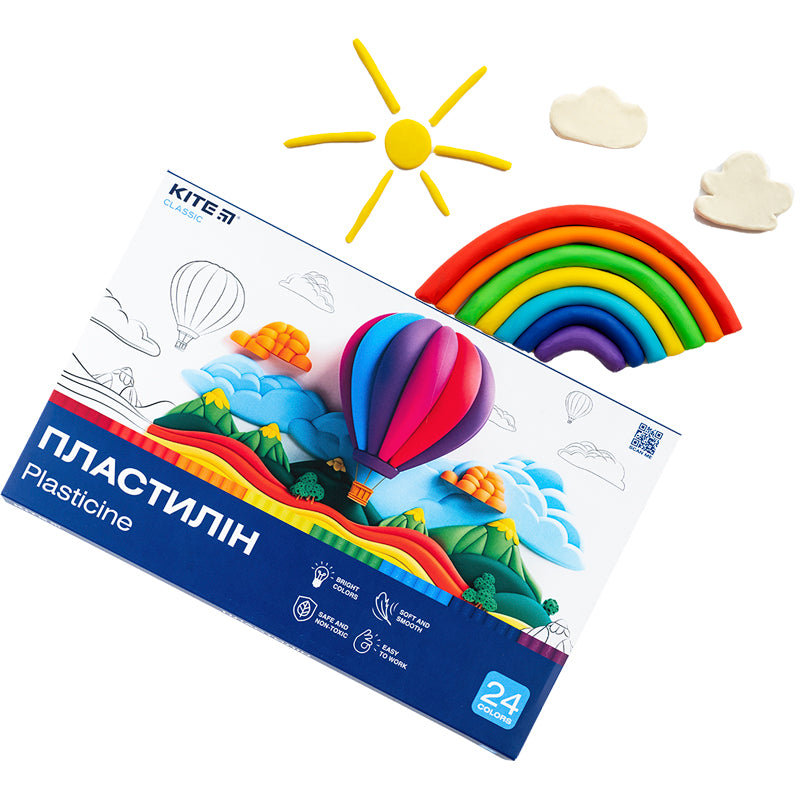 Plastelina Kite Classic K-089, 24 kolory, 480 g
