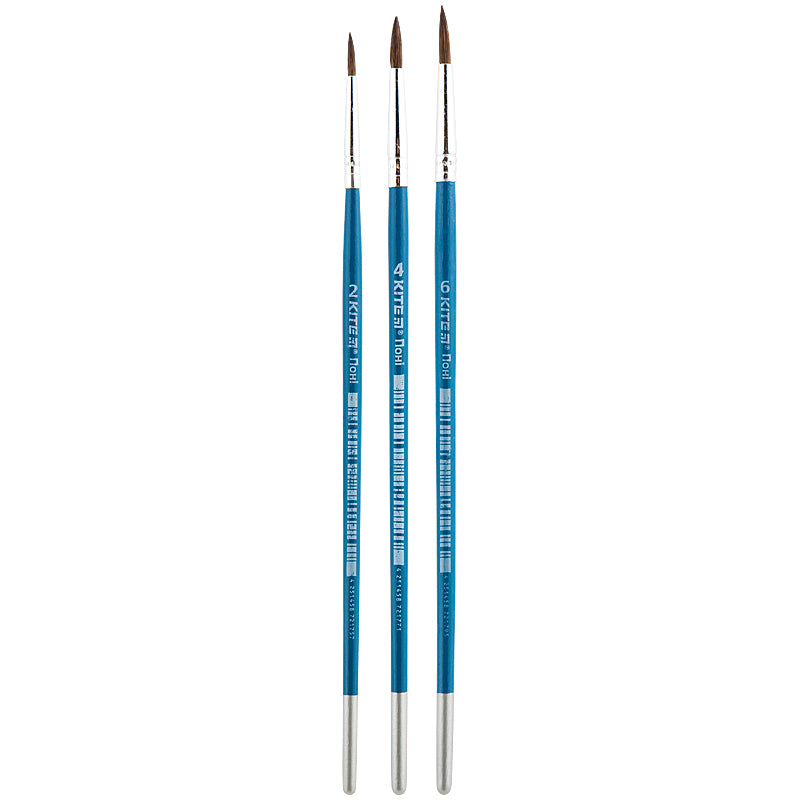 Zestaw 3 pędzli Kite Classic K-343 pony okrągły 2, 4, 6