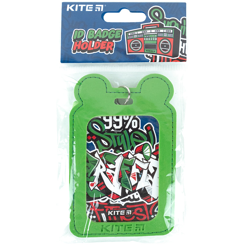 Бейдж вертикальний Kite K24-296-2, на шнурку, зелений