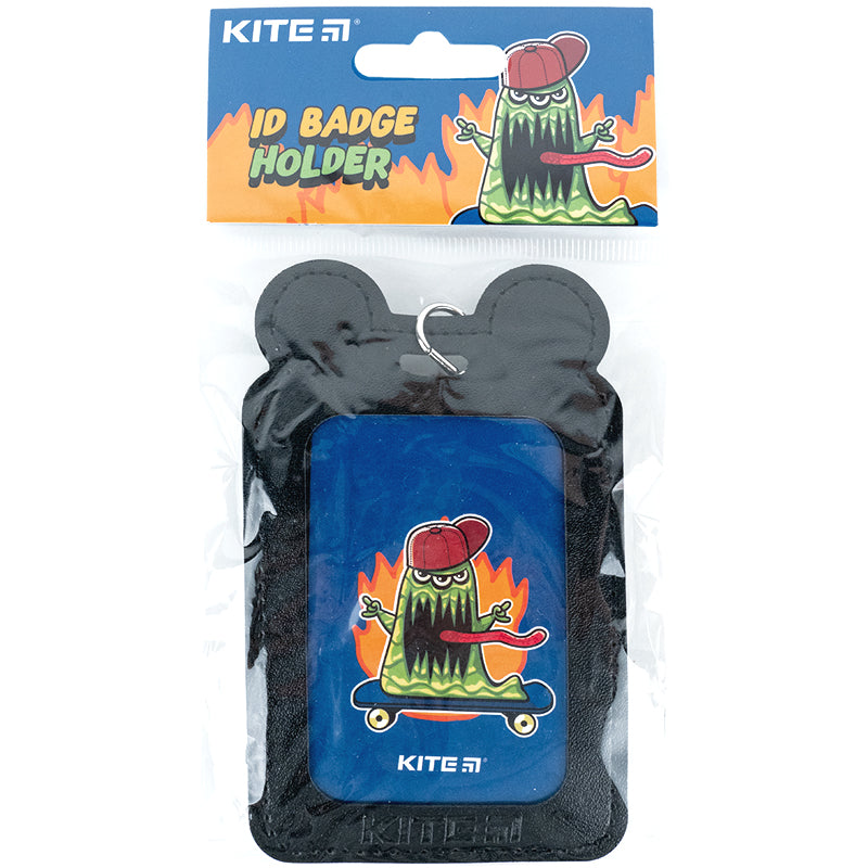 Бейдж вертикальний Kite K24-296-3, на шнурку, чорний