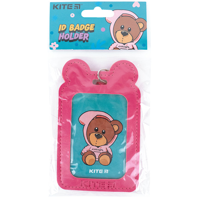 Identyfikator pionowy Kite K24-296-4, na taśmie, fuksja