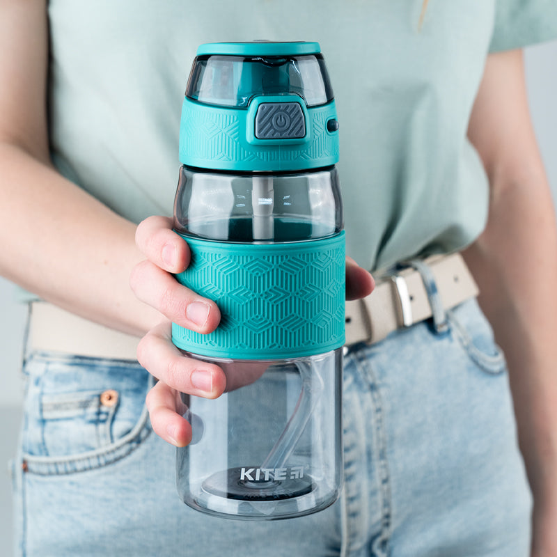 Butelka na wodę Kite K24-1201-1, 600 ml, szaro-zielona