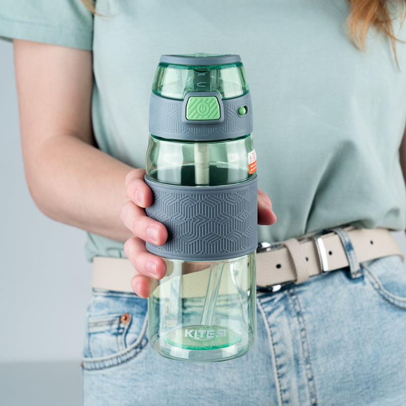 Butelka na wodę Kite K24-1201-2, 600 ml, zielono-szara