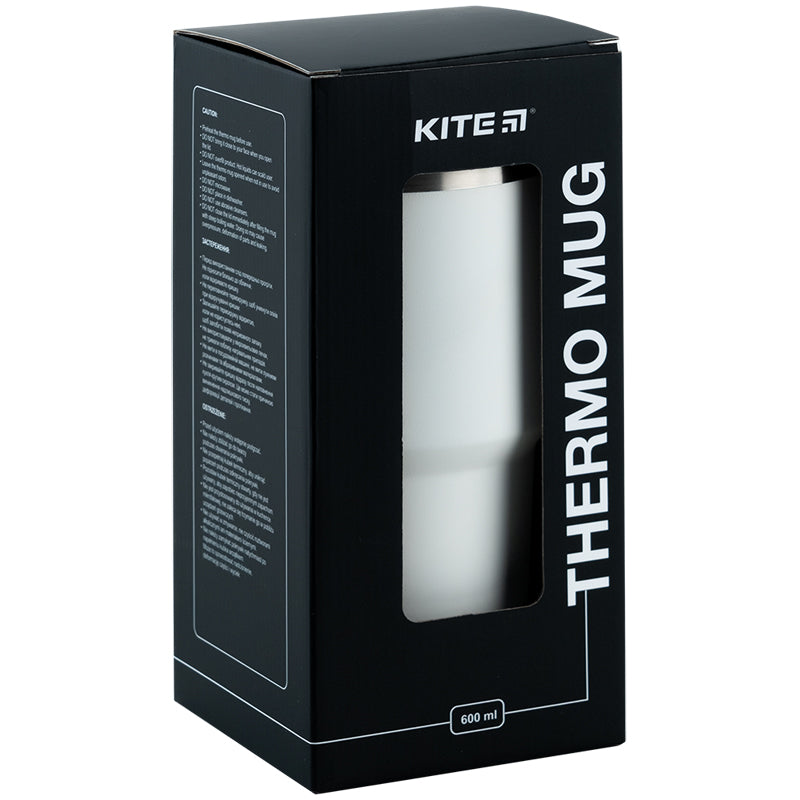 Kubek termiczny Kite K24-1206-1, 600 ml, biały