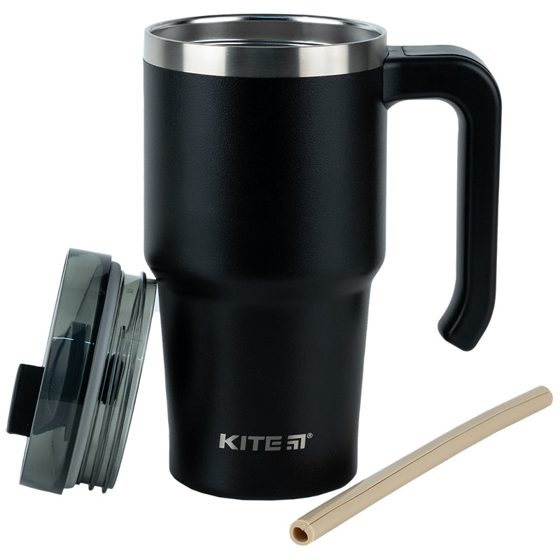 Kubek termiczna z rączką Kite K24-1207-1, 600 ml, czarny