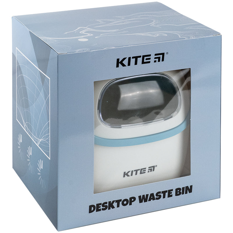 Kosz na śmieci na biurko Kite K24-009-6, biało-niebieski
