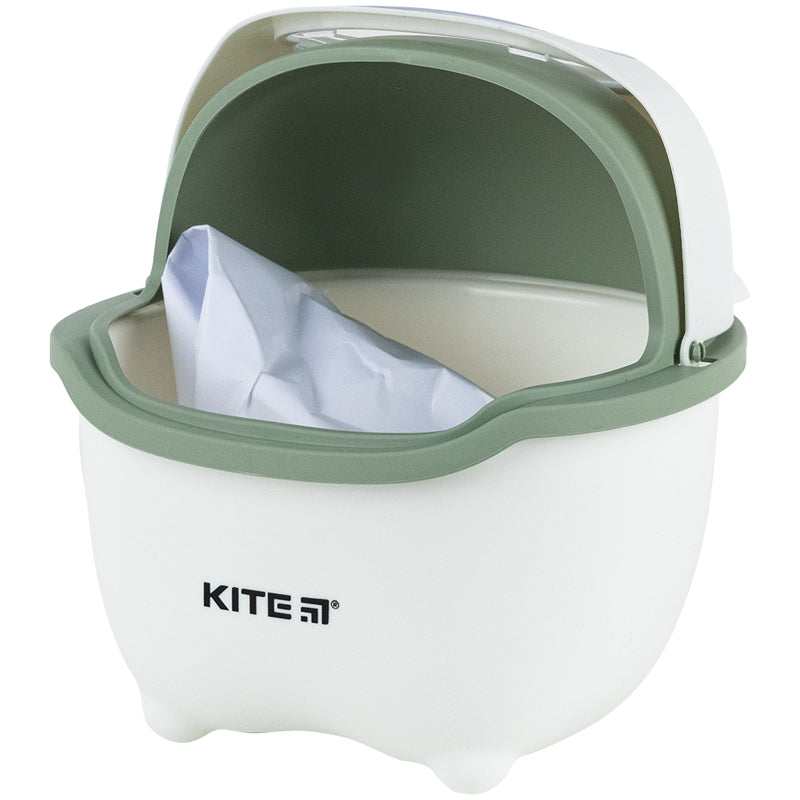 Kosz na śmieci na biurko Kite K24-009-7, biało-zielony