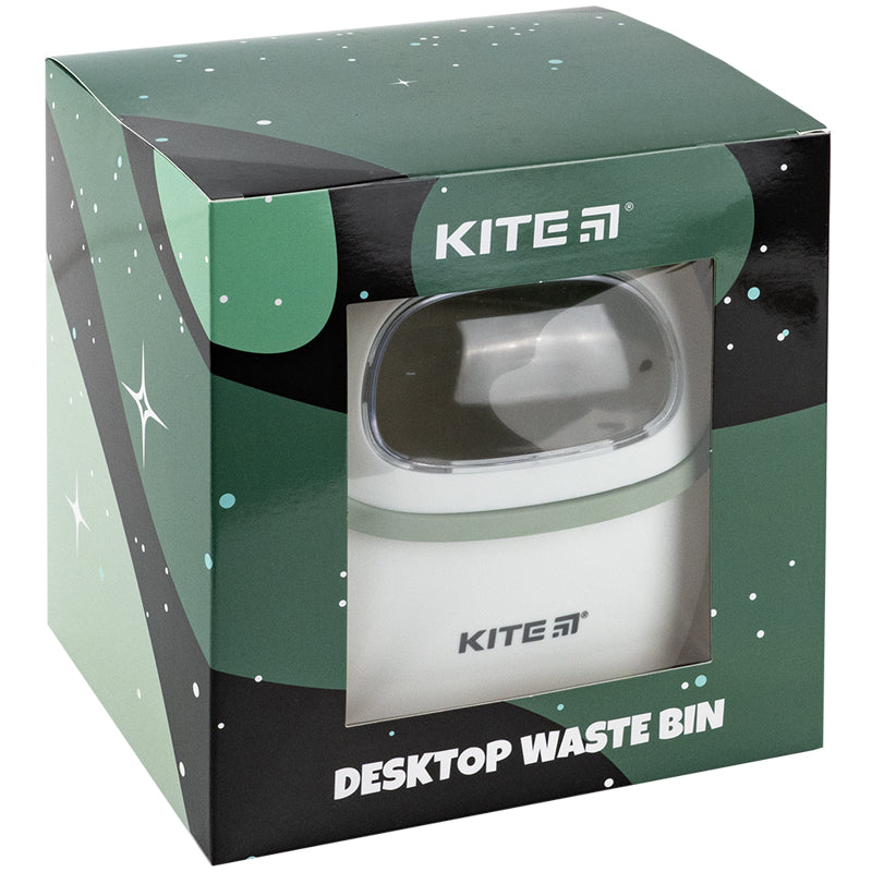 Kosz na śmieci na biurko Kite K24-009-7, biało-zielony