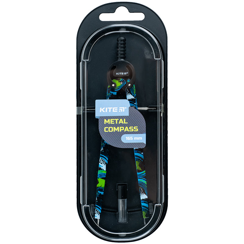 Cyrkiel metalowy+piórnik z zapasowym ołówkiem w kasetce, z nadrukiem Kite K24-415-2, 165 mm