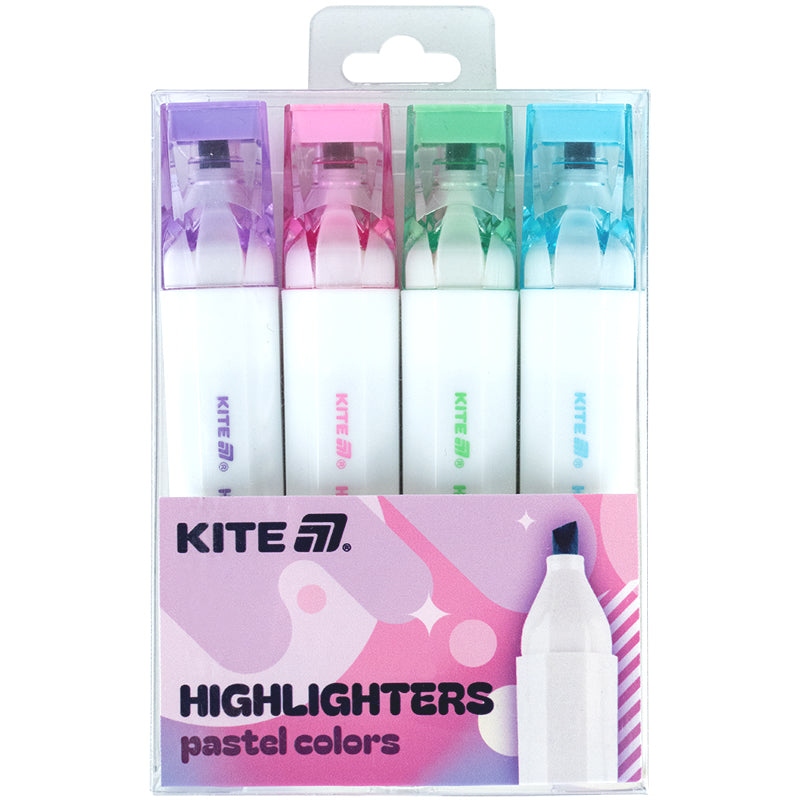 Marker Highlighter Kite Creative Pastel Colors K24-1145-4, zestaw 4 kolorów